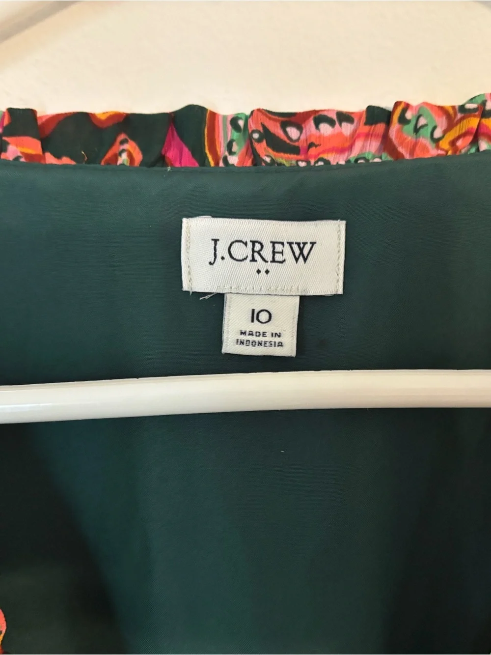 J. Crew Floral Green and Pink Ruffle Sleeveless Dress Colorful Garden Tiered 10